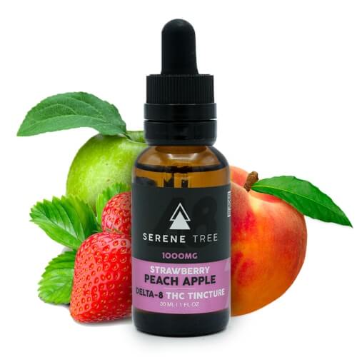Serene Tree Delta-8 THC Tincture - Strawberry Peach Apple - 1000mg